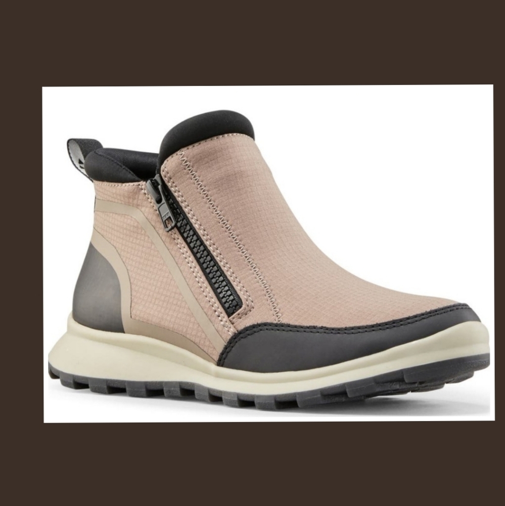 Cougar Women's Beige and Black Zip-Trim Sneakers